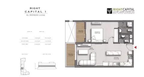 Right Capital 1: Floor plan Type 204, 704 sq ft