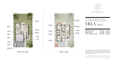 Bloom Living Marbella: Floor plan Type B, 2,734 sq ft