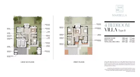 Bloom Living Marbella: Floor plan Type B, 3,391 sq ft