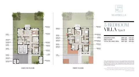 Bloom Living Marbella: Floor plan Type B, 4,607 sq ft