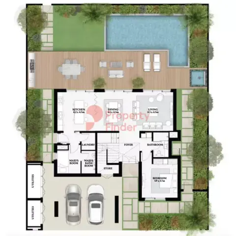 Al Jurf Gardens Phase 2 Kayan: Floor plan Type Rawya 4 BR, 3,703 sq ft