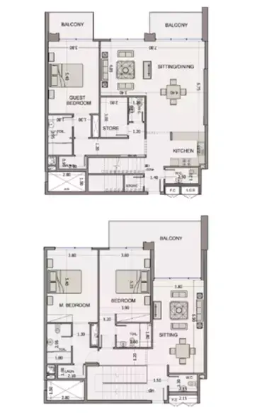 Sea View Residence Club House: Floor plan Type A