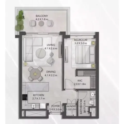 Serra at Ghaf Woods: Plan Type A, 1,052 sq ft