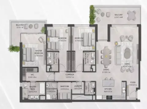 Serra at Ghaf Woods: Plan Type 1, 2,653 sq ft
