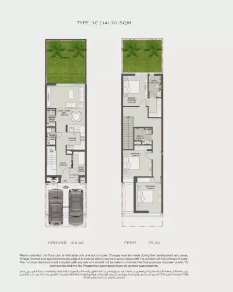 Bloom Gardens: Plan Type 3C, 141 sq ft