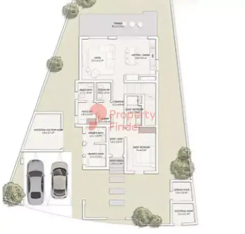 جزيرة رمان: مخطط الطابق Type B + Maid, 2,862 sq ft