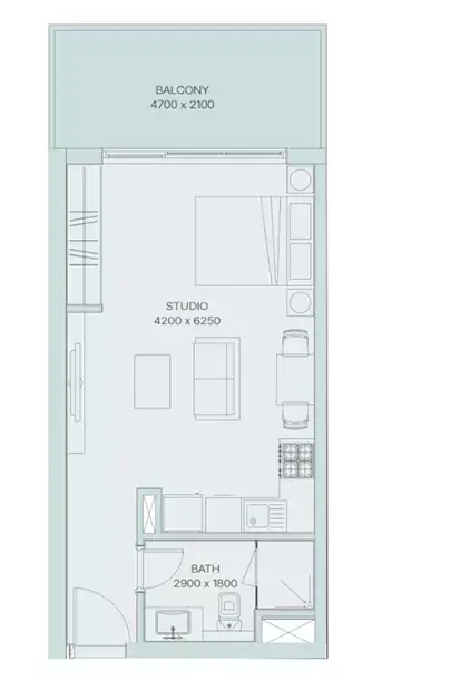 The Haven Phase 3: Floor plan Type A, 500 sq ft