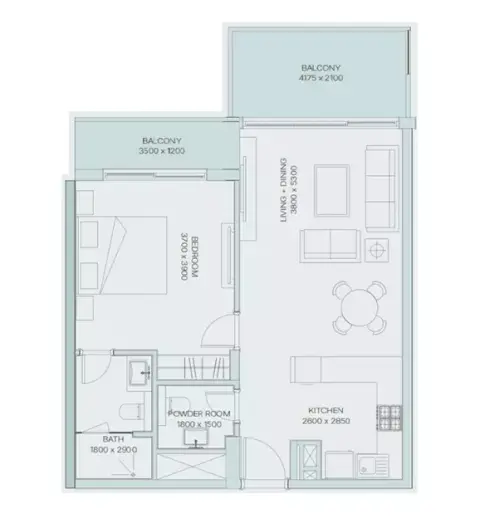 The Haven Phase 3: Floor plan Type A, 773 sq ft