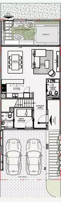 Azizi Florence: Floor plan Type A Middle, 2,225 sq ft