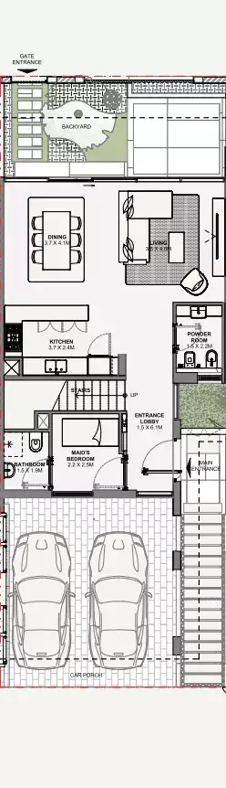 Azizi Florence: Floor plan Type B  Middle, 2,226 sq ft
