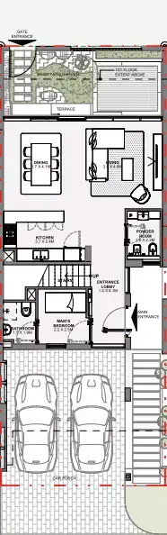 Azizi Florence: Floor plan Type A Middle, 2,224 sq ft