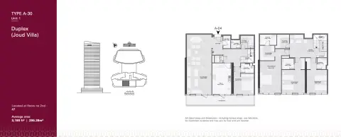 Joud Tower: Plan Type A30, 3,180 sq ft