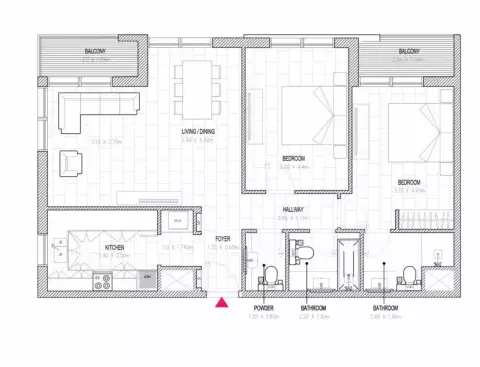 Al Mamsha Hamsa: Floor plan Unit 08, 1,174 sq ft
