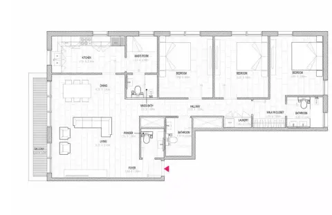 Al Mamsha Hamsa: Floor plan Unit 04, 1,557 sq ft