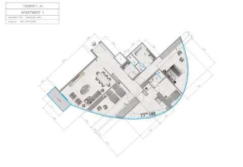Orchid Towers Phase 1: Plan Type 1+Maid-Tower A