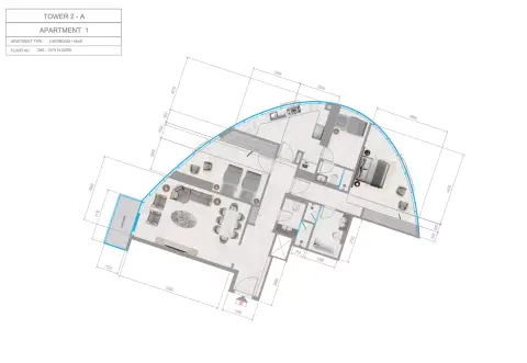 Orchid Towers Phase 1: Plan Type 1+Maid-Tower A