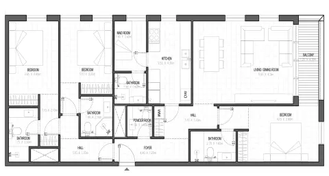 Olfah: Floor plan Type A, 1,844 sq ft