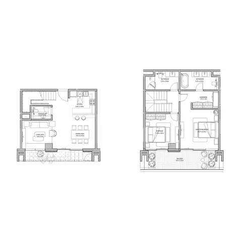 Blue Beach Residence: Floor plan Type A, 1,700 sq ft