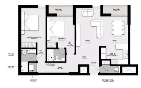 Nama Phase 3: Floor plan Type A, 1,307 sq ft