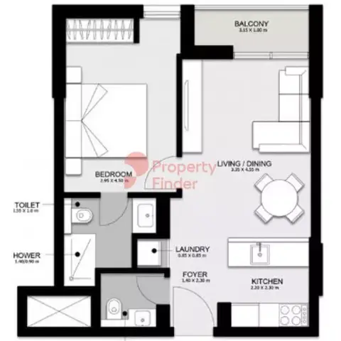 Darb Phase 4: Floor plan Type 1B10B, 772 sq ft
