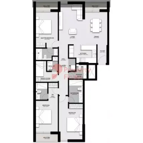 Darb Phase 4: Floor plan Type 3B03A, 1,812 sq ft
