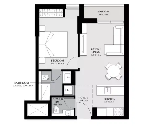 Nama Phase 2: Type 1B10B 118, 218, 318, 418, 518, 618, 718, 536 sq ft 户型图
