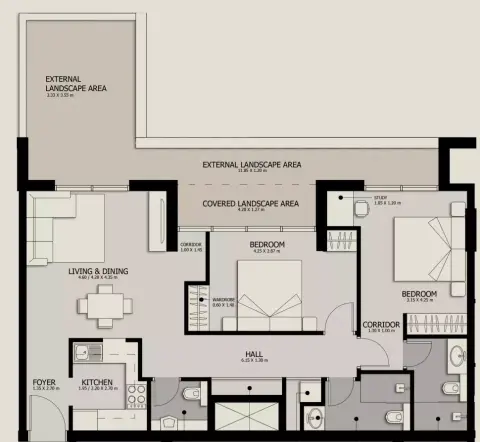 Suroor Phase 3: Plan Type 1, 463 sq ft