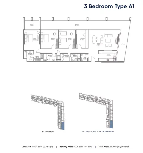 Safa Parkview: Floor plan Type A1, 2,811 sq ft