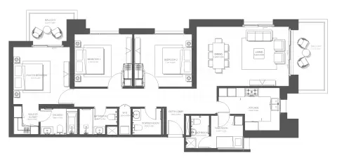 Citrine Residence: Type B, 1,765 sq ft 户型图