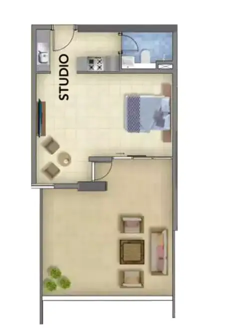 Blue Waves At Bluebay Walk: Plan Type A, 420 sq ft