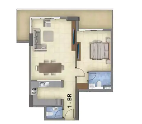 Blue Waves At Bluebay Walk: Plan Type B, 936 sq ft