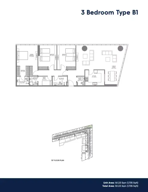 The Gate Phase 3: Floor plan Type B1, 1,735 sq ft