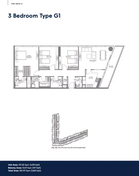 The Gate Phase 4: Floor plan Type G1, 1,625 sq ft