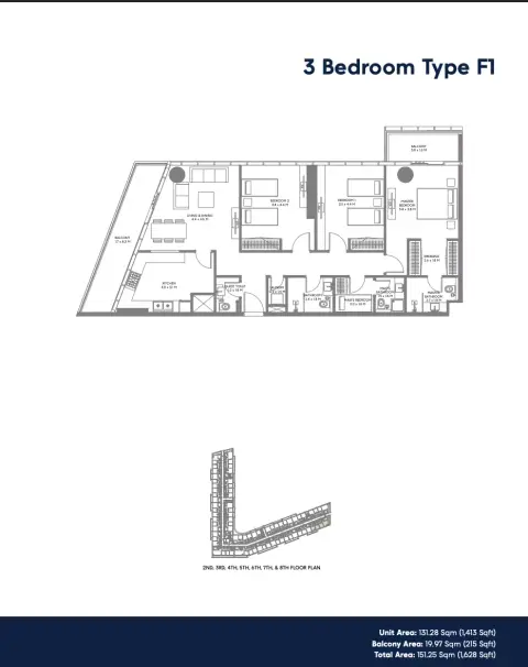 The Gate Phase 4: Floor plan Type F1, 1,628 sq ft