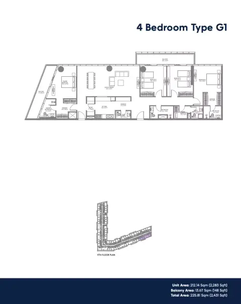 The Gate Phase 4: Floor plan Type G1, 2,431 sq ft