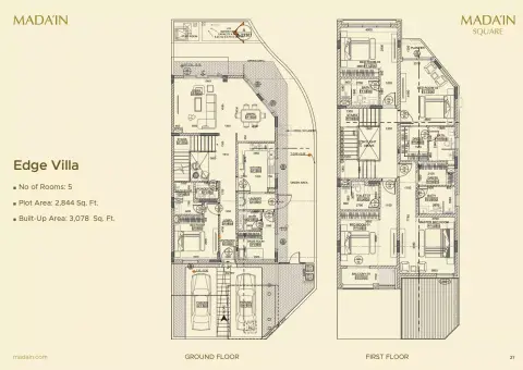 Madain Square: Планировка Edge Villa, 3,078 sq ft