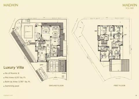 Madain Square: Планировка Luxury Villa, 3,787 sq ft