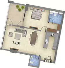 بلو بيرلز في بلوباي ووك: مخطط الطابق Podium 2, 1,275 sq ft