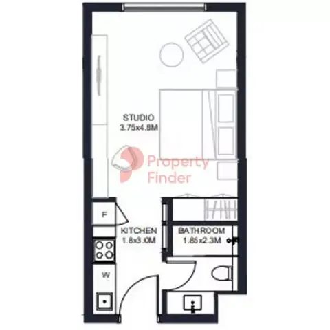 Tiraz Phase 3: Plattegrond Type B, 345 sq ft