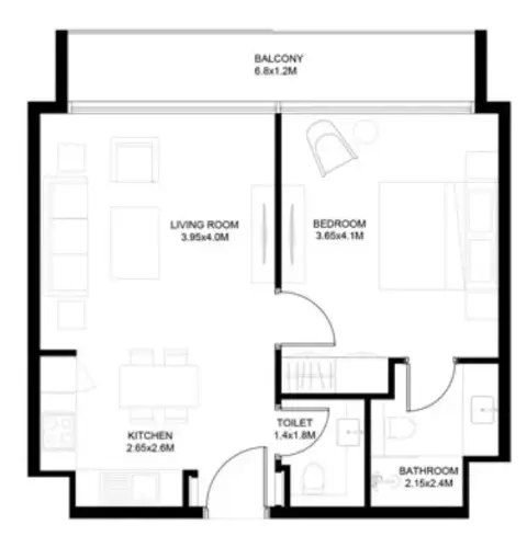 Sokoon: Type A2, 679 sq ft 户型图