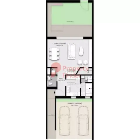 أريم فلل وتاون هاوس: مخطط الطابق Type A, 2,056 sq ft