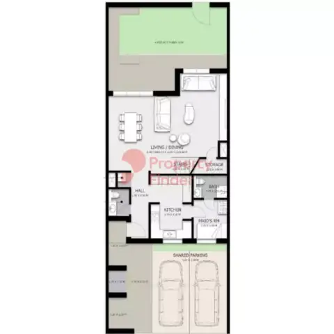 أريم فلل وتاون هاوس: مخطط الطابق Type B, 2,473 sq ft