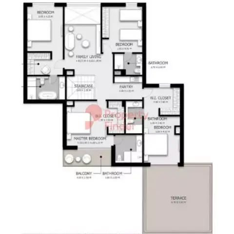 أريم فلل وتاون هاوس: مخطط الطابق Type C, 4,340 sq ft