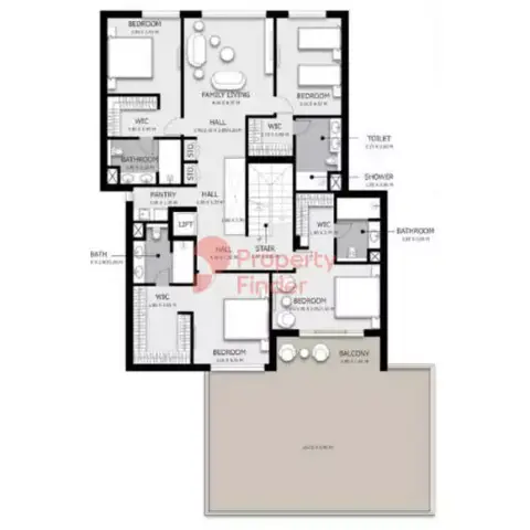 أريم فلل وتاون هاوس: مخطط الطابق Type A, 7,191 sq ft