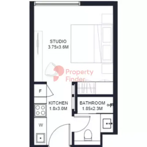 Tiraz Phase 2: Floor plan Type A , 293 sq ft