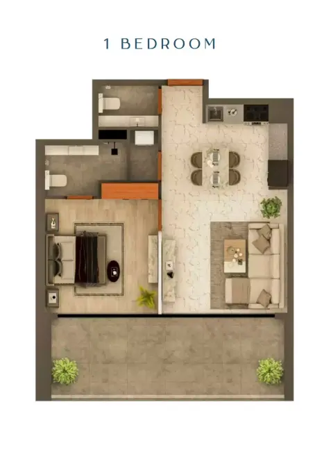 Views VII: Plan Type A, 781 sq ft