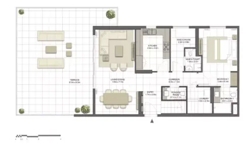 Crystal Residences: Планировка Tower 2 - Type 4D-A1, 2,957 sq ft
