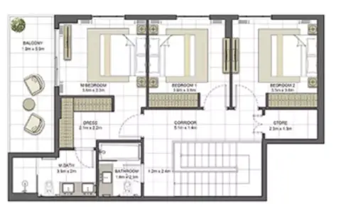 Crystal Residences: Планировка Tower 2 - Type 4D-C1, 2,647 sq ft
