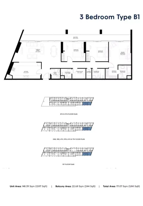 Nesba Phase 3: Floor plan Type - B1, 1,841 sq ft