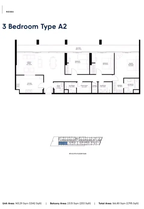 Nesba Phase 3: Floor plan Type - A2, 1,795 sq ft
